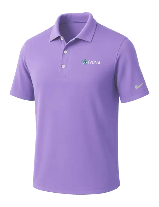 NIKE Light Purple Dri-Fit Micro Pique Polo w/IVANS Logo