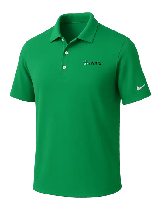NIKE Kelly Green Dri-Fit Micro Pique Polo w/IVANS Logo