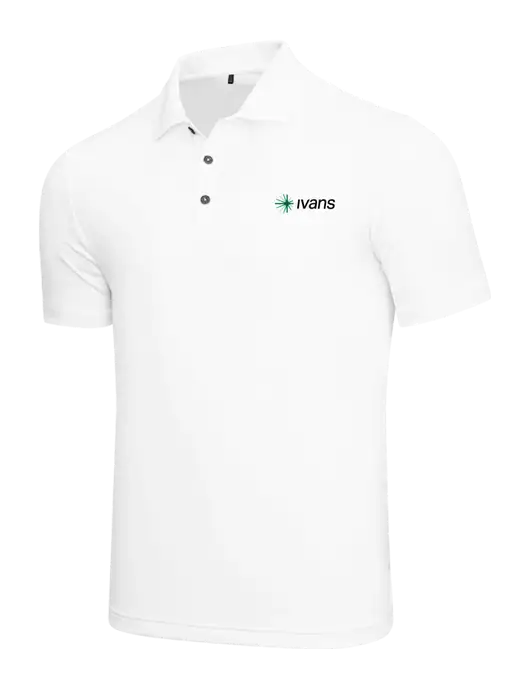 Adidas White  Performance Polo w/IVANS Logo