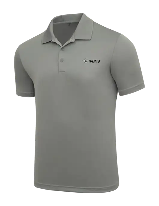 Adidas Medium Grey Performance Polo w/IVANS Logo