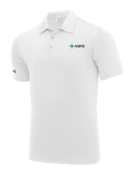 Adidas White Ultimate Solid Polo w/IVANS Logo