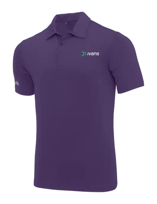 Adidas Purple Ultimate Solid Polo w/IVANS Logo