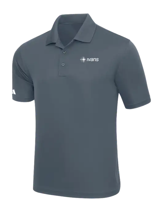 Adidas Medium Grey Basic Sport Polo w/IVANS Logo