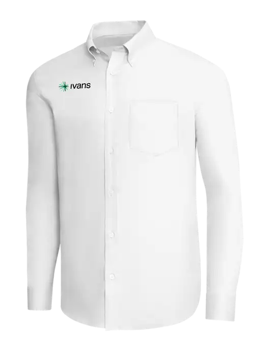 Brooks Brothers White Wrinkle-Free Stretch Pinpoint Shirt w/IVANS Logo