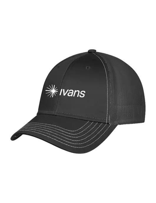 Charcoal Grey Mesh Trucker Cap Snap Back w/IVANS Logo