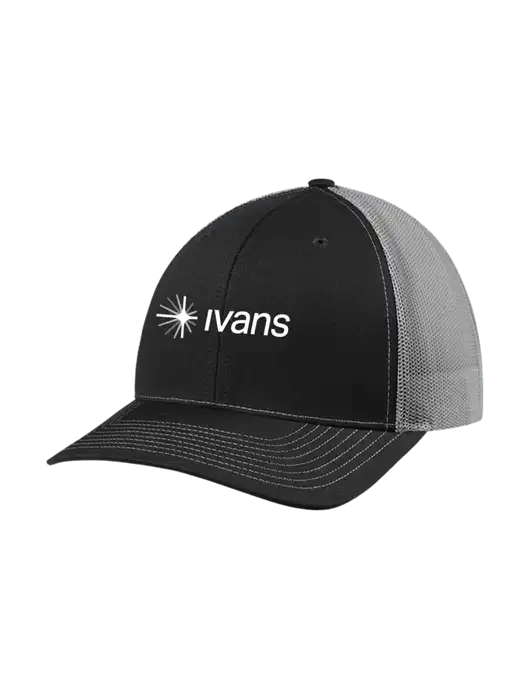 Richardson Adjustable Snapback Original 112 Trucker Cap Black w/Charcoal Mesh w/IVANS Logo