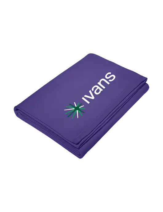 Core Purple Fleece Sweatshirt Blanket w/IVANS Logo