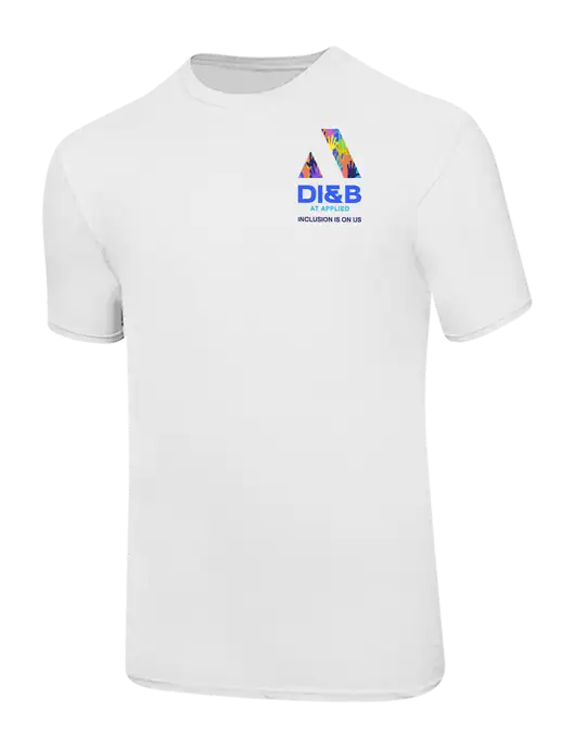 Ring Spun White 4.5 oz T-Shirt w/DI&B At Applied Logo