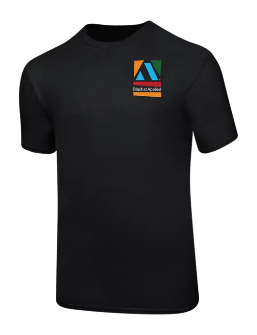 Ring Spun Jet Black 4.5 oz T-Shirt w/Black At Applied Logo