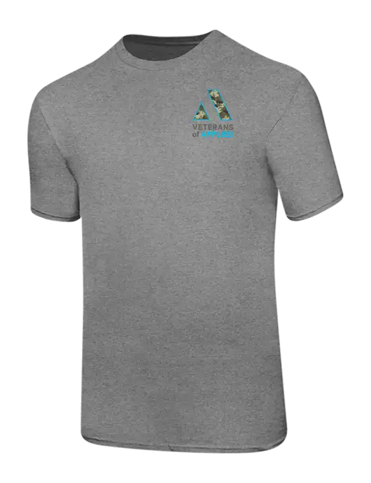 Ring Spun Light Heather Grey 4.5 oz T-Shirt w/Veterans At Applied Logo
