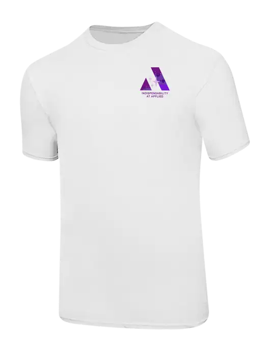 Ring Spun White 4.5 oz T-Shirt w/Indispensability At Applied Logo