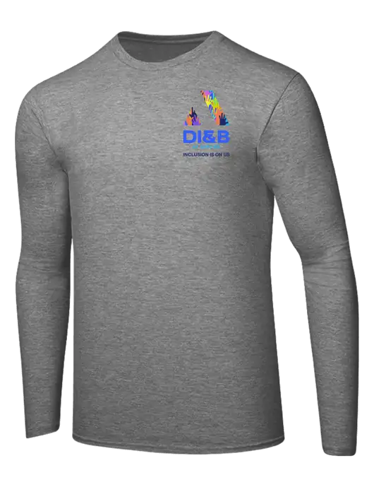 Ring Spun Light Heather Grey 4.5 oz Long Sleeve T-Shirt w/DI&B At Applied Logo