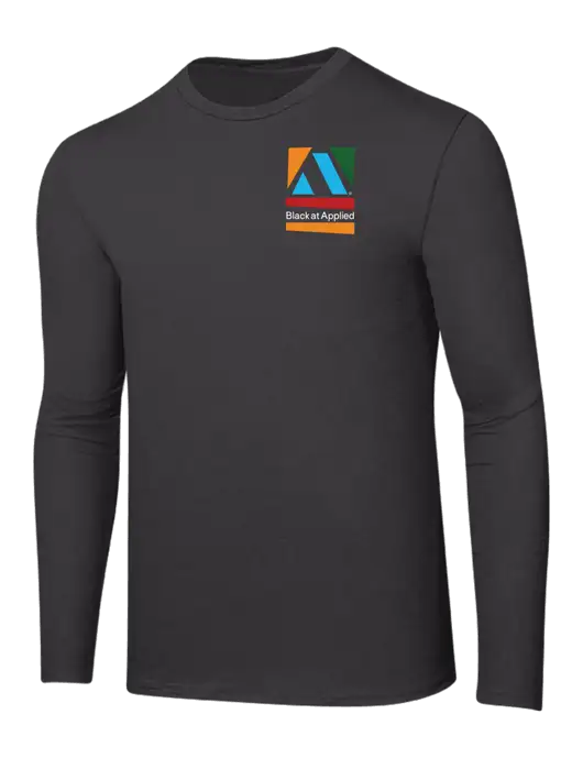 Ring Spun Charcoal 4.5 oz Long Sleeve T-Shirt w/Black At Applied Logo