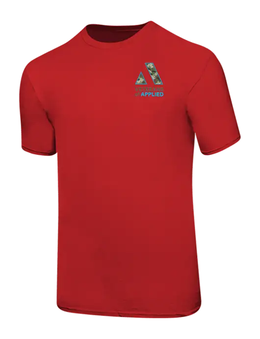 Ring Spun Red 4.5 oz T-Shirt w/Veterans At Applied Logo