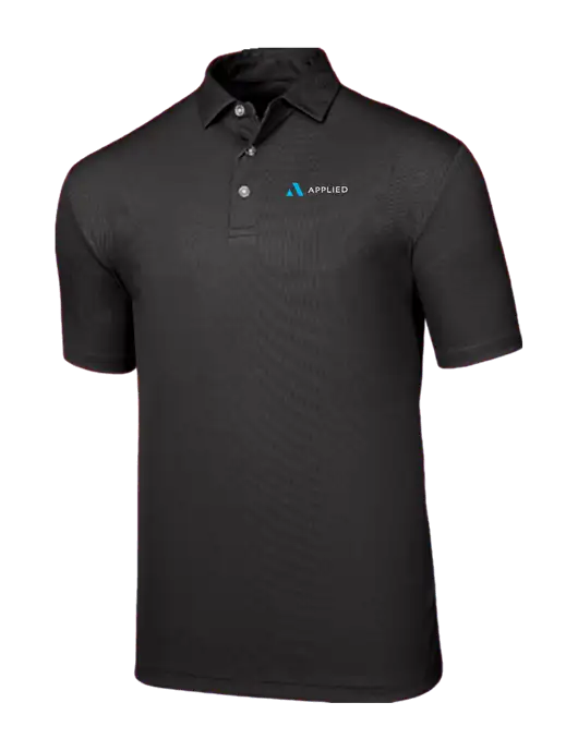 Callaway Birdseye Black Polo w/Applied Logo