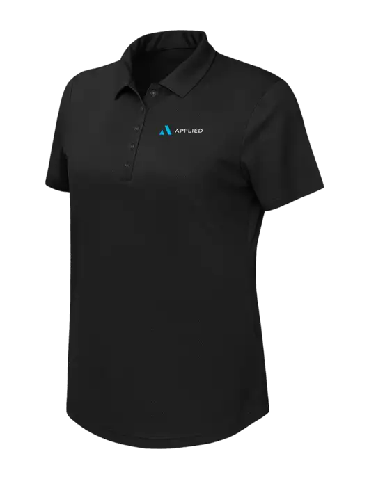 Callaway Womens Birdseye Black Polo w/Applied Logo