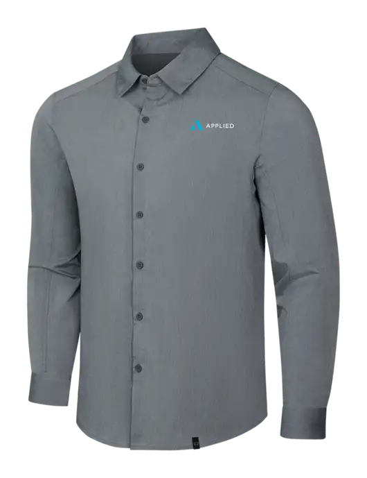 OGIO Medium Grey Heather Commuter Woven Shirt w/Applied Logo