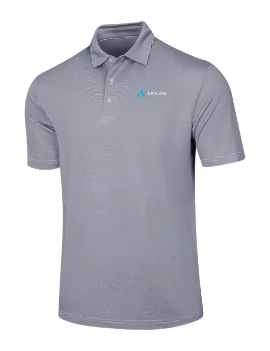 Callaway Navy Fine Line Stripe Polo w/Applied Logo