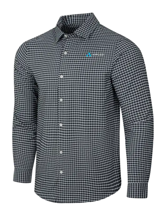 Dark Grey/White City Stretch Shirt w/Applied Logo