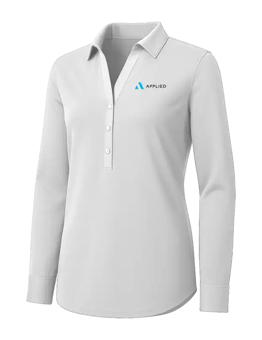 Womens White City Stretch Shirt w/Applied Logo