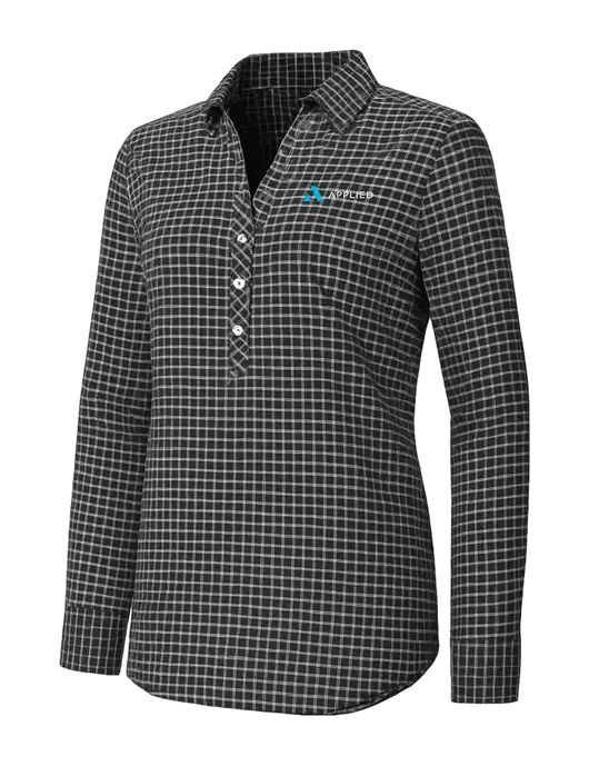 Womens Dark Grey/White City Stretch Shirt w/Applied Logo
