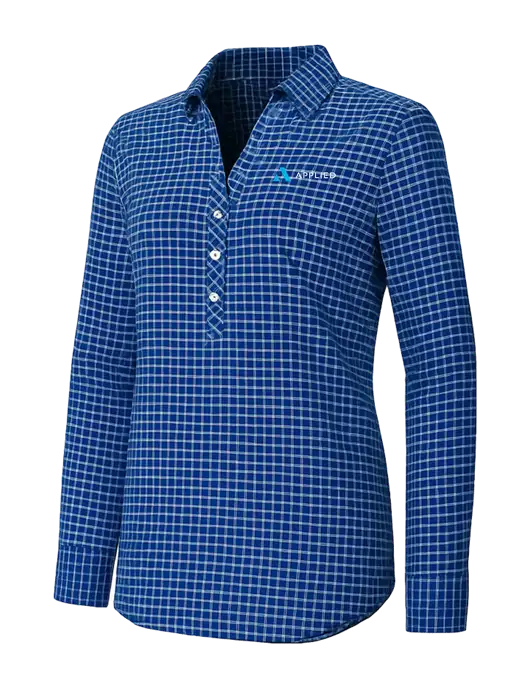 Womens Navy/White City Stretch Shirt w/Applied Logo