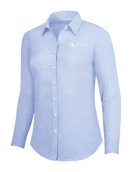 Light Blue Womens SuperPro Oxford Shirt w/Applied Logo