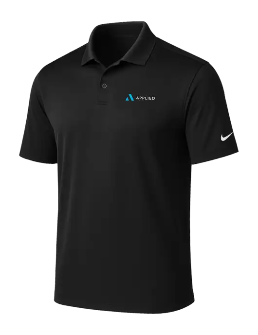 NIKE Black Victory Solid Polo w/Applied Logo