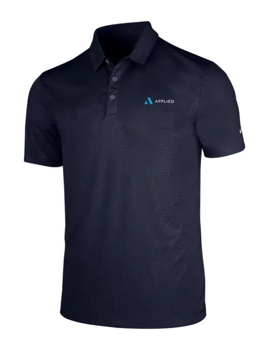 NIKE Dark Navy Dri-Fit Embossed Tri-Blade Polo w/Applied Logo