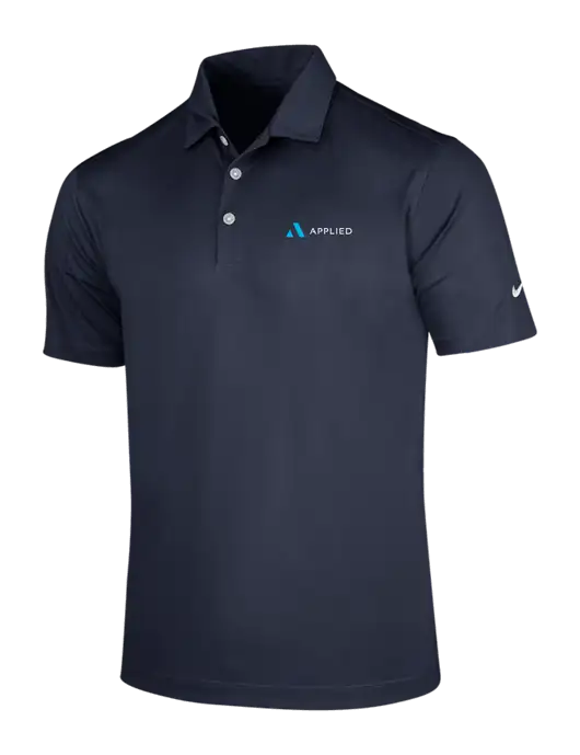 NIKE Dark Navy Dri-Fit Vertical Mesh Polo w/Applied Logo