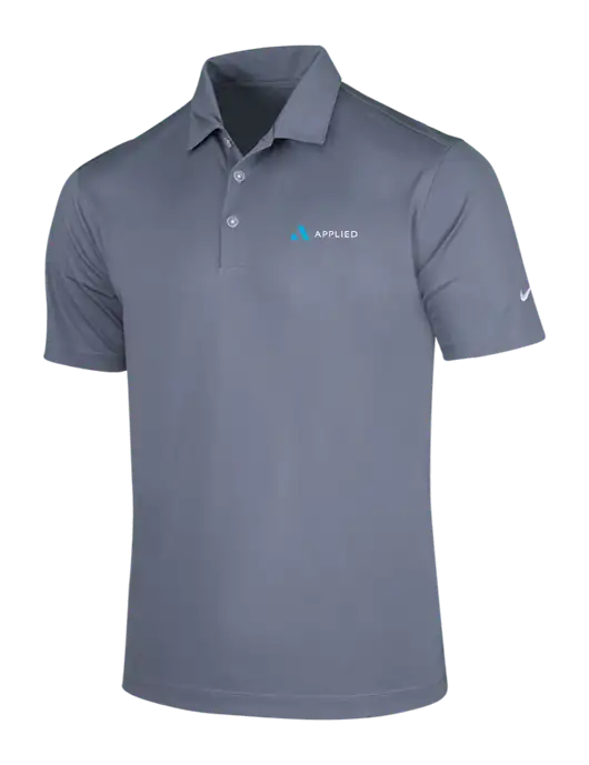 NIKE Medium Grey Dri-Fit Vertical Mesh Polo w/Applied Logo