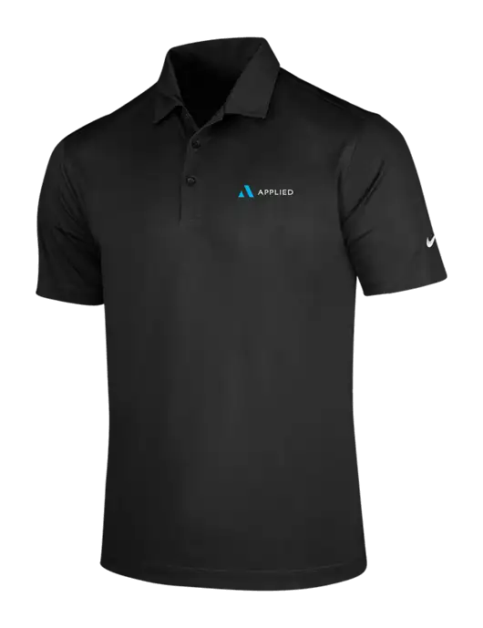 NIKE Black Dri-Fit Vertical Mesh Polo w/Applied Logo