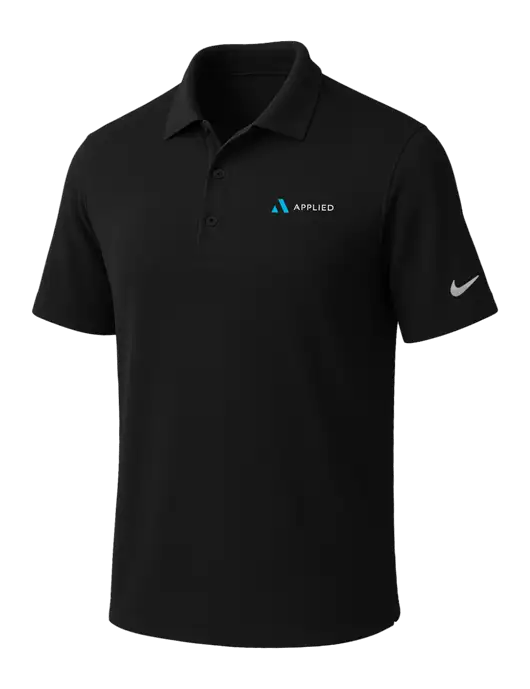 NIKE Black Dri-Fit Micro Pique Polo w/Applied Logo