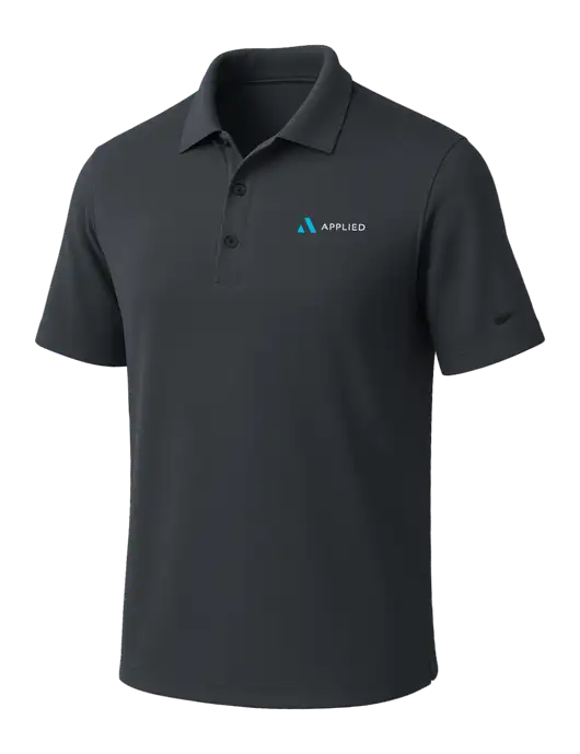 NIKE Dark Grey Dri-Fit Micro Pique Polo w/Applied Logo