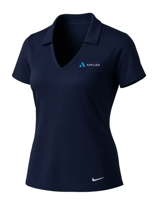 NIKE Dark Navy Womens Dri-Fit Vertical Mesh Polo w/Applied Logo