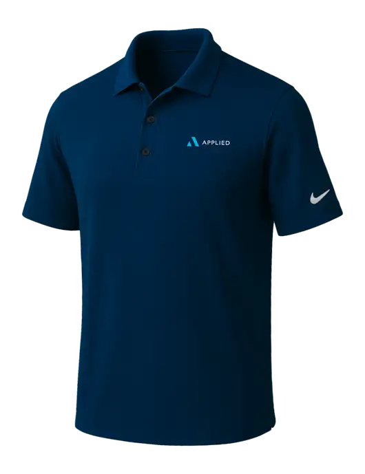 NIKE Navy Dri-Fit Micro Pique Polo w/Applied Logo