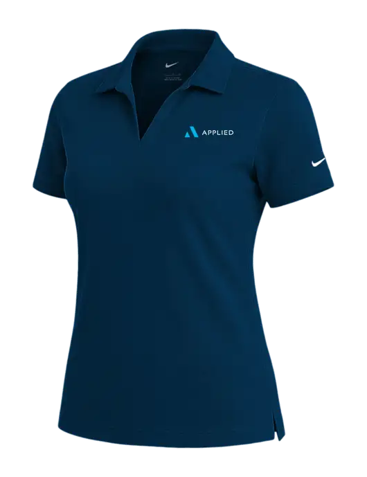 NIKE Navy Womens Dri-Fit Micro Pique Polo w/Applied Logo