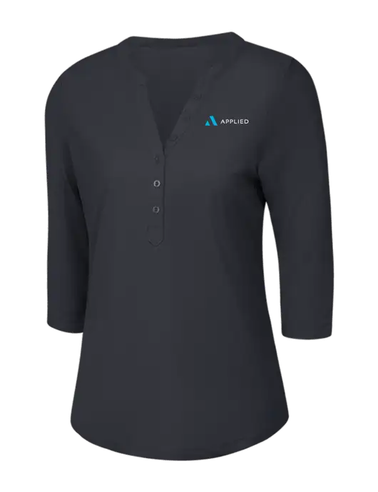 OGIO Charcoal Grey Jewel Henley w/Applied Logo