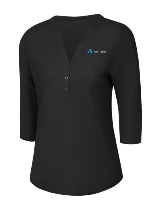 OGIO Blacktop Jewel Henley w/Applied Logo