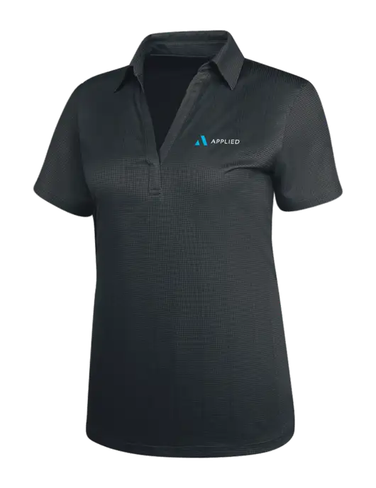 Dark Grey Womens Performance Fine Jacquard Polo w/Applied Logo