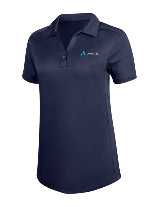 Womens Dark Navy Diamond Jacquard Polo w/Applied Logo