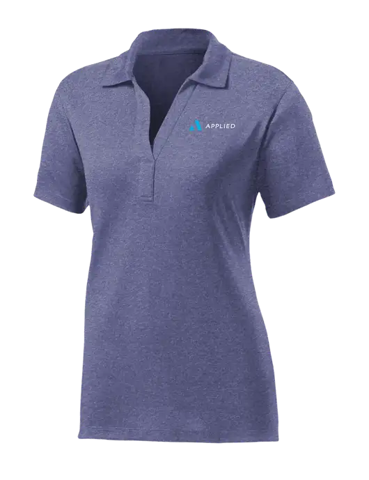 Womens Navy Heather Contender Polo w/Applied Logo