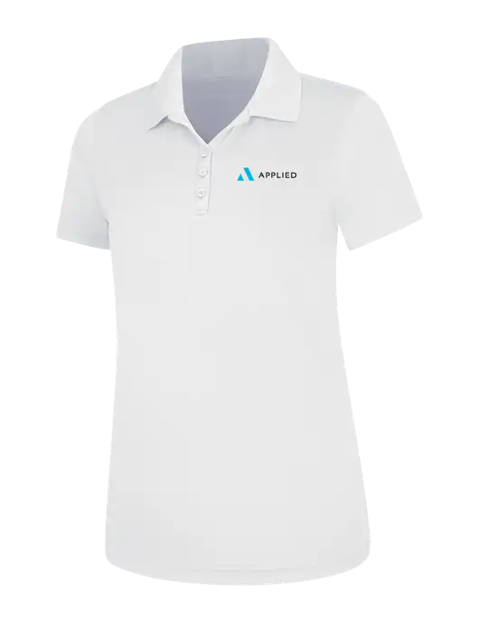 White Womens Dry Zone UV Mesh Polo w/Applied Logo