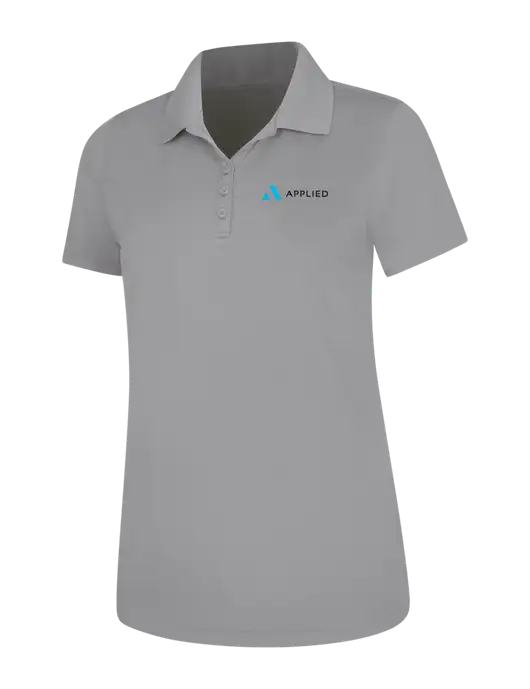 Light Grey Womens Dry Zone UV Mesh Polo w/Applied Logo