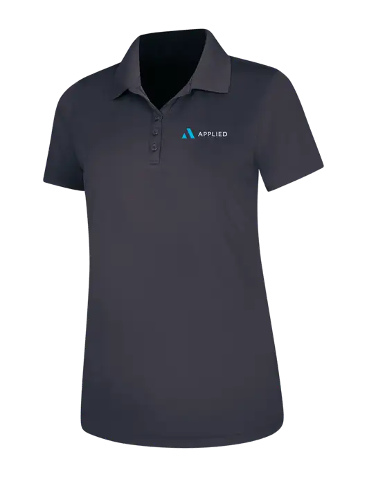 Dark Grey Womens Dry Zone UV Mesh Polo w/Applied Logo