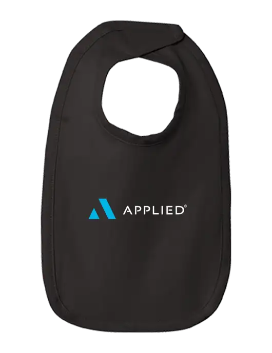 Rabbit Skins Black Infant Premium Jersey Bib w/Applied Logo
