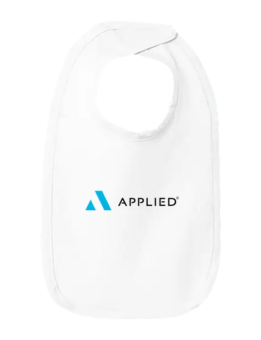 Rabbit Skins White Infant Premium Jersey Bib w/Applied Logo