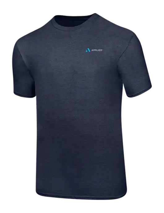 Ring Spun Heather Navy 4.5 oz T-Shirt w/Applied Logo