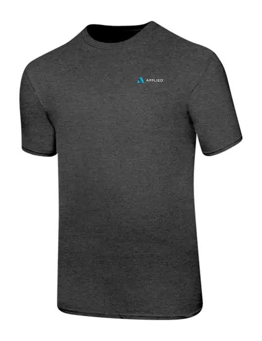 Ring Spun Dark Heather Grey 4.5 oz T-Shirt w/Applied Logo