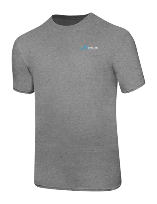 Ring Spun Light Heather Grey 4.5 oz T-Shirt w/Applied Logo